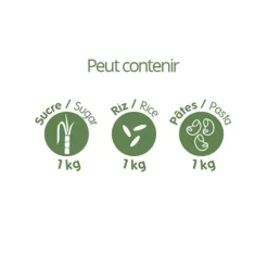 Pot en verre carré couvercle en bambou 1,4L Pebbly