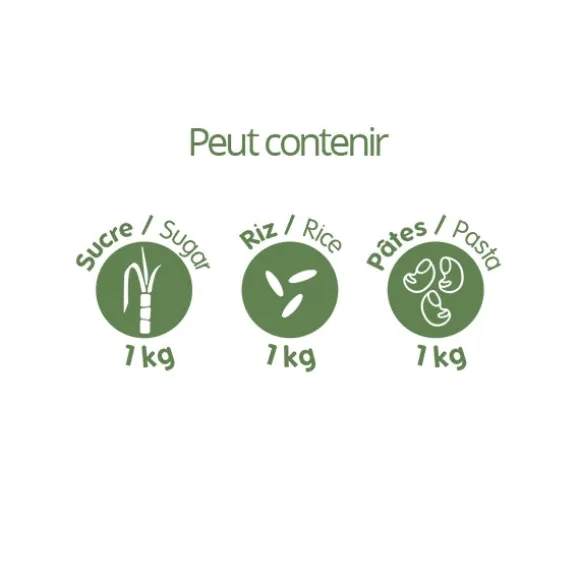 Pot en verre carré couvercle en bambou 1,4L Pebbly