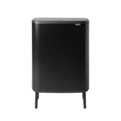 Poubelle rectangulaire avec 2 compartiments Bo Touch Bin Hi noire 60 L Brabantia