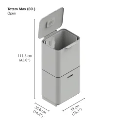 Poubelle Totem acier inoxydable 60 L - 2 compartiments 30 L Joseph Joseph