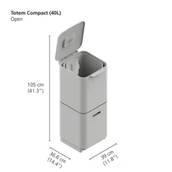 Poubelle Totem acier inoxydable 40 L - 2 compartiments 20 L Joseph Joseph