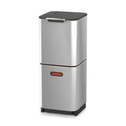 Poubelle Totem acier inoxydable 40 L - 2 compartiments 20 L Joseph Joseph