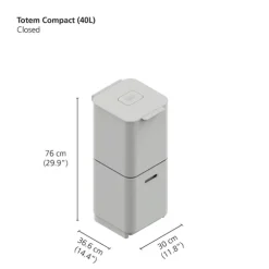 Poubelle Totem Graphite 40 L - 2 compartiments 20 L Joseph Joseph