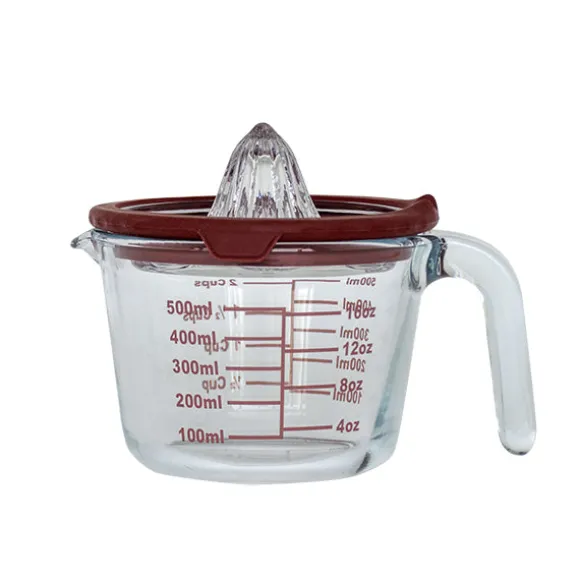 Presse-agrume manuel avec pichet gradué en verre 500 ml Pebbly
