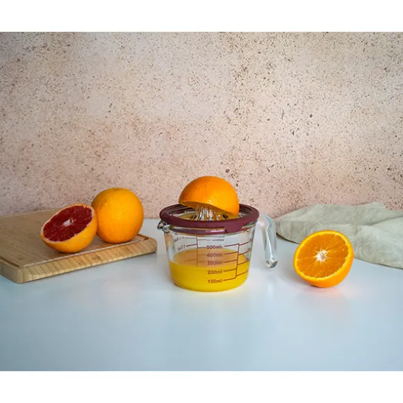 Presse-agrume manuel avec pichet gradué en verre 500 ml Pebbly