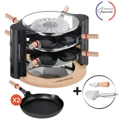 Raclette Evolution avec accessoires à fromage et deux grands poêlons Lagrange