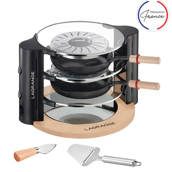 Raclette Evolution avec accessoires à fromage et deux grands poêlons Lagrange