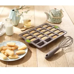 Rigiflex Plaque 20 mini financiers en silicone structure acier Mathon