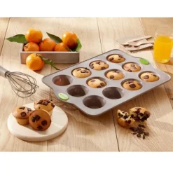 Rigiflex Plaque 12 muffins en silicone structure acier Mathon