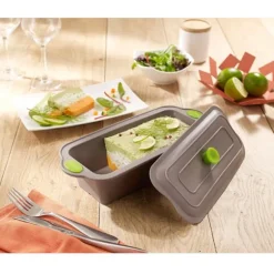 Rigiflex Terrine en silicone structure acier avec couvercle 2 en 1 24 cm Mathon