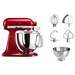 Robot pâtissier Artisan à tête inclinable 4,8 L 300 W rouge pomme d'amour 5KSM175PSECA Kitchenaid