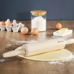 Rouleau à pâtisserie en hêtre avec poignées 38 cm Mathon