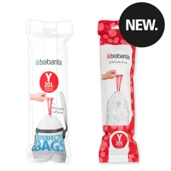 20 sacs poubelle de 20 L PerfectFit Y blancs Brabantia