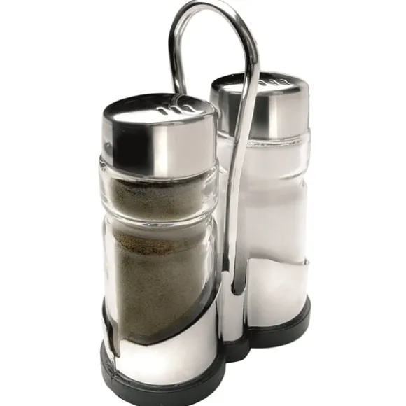 Salière et poivrière en verre et inox Ibili