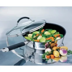 Sauteuse antiadhésive inox et couvercle Rapid Cook 24 cm Mathon