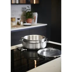 Sauteuse droite tout inox Alchimy Loqy sans manche 24 cm De Buyer