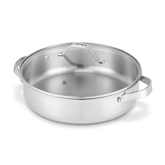 Sauteuse tout inox Cicla 28 cm et couvercle en verre Beka