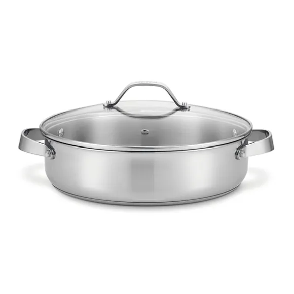 Sauteuse tout inox Cicla 28 cm et couvercle en verre Beka