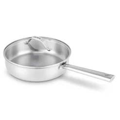 Sauteuse tout inox Cicla 24 cm et couvercle en verre Beka