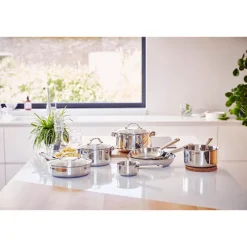 Sauteuse tout inox Cicla 24 cm et couvercle en verre Beka