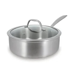 Sauteuse tout inox Triply 24 cm et couvercle en verre Menastyl