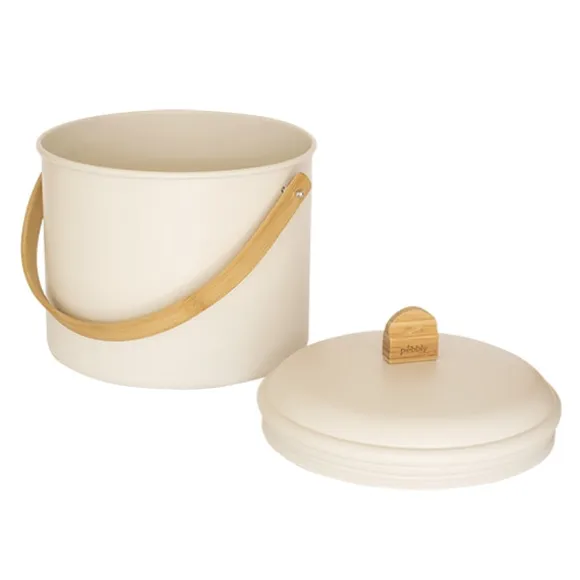 Seau à compost d'intérieur métal et bambou 7 L Pebbly
