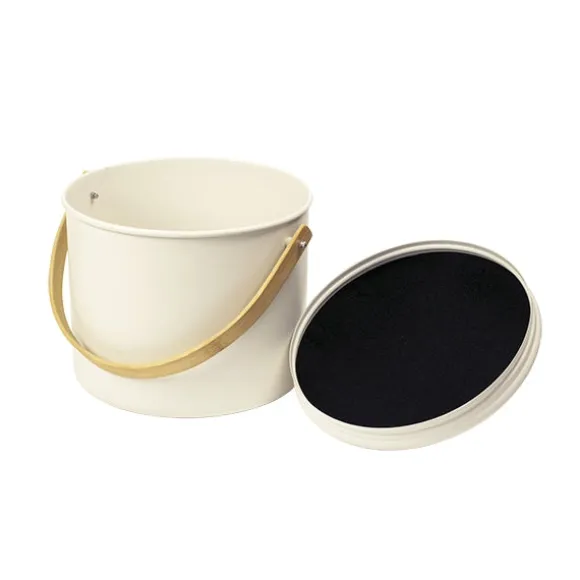 Seau à compost d'intérieur métal et bambou 7 L Pebbly