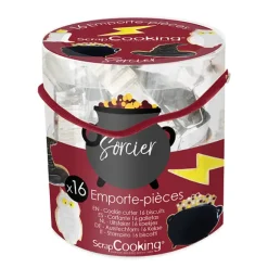 Seau de 16 emporte-pièces Sorcier Scrapcooking