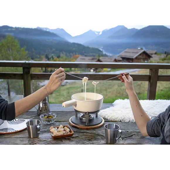 Service à fondue tradition crème 2,6 L 6 personnes Livoo
