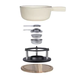 Service à fondue tradition crème 2,6 L 6 personnes Livoo