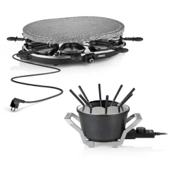 Set appareils à raclette avec pierre à cuire et à fondue 8 personnes Princess