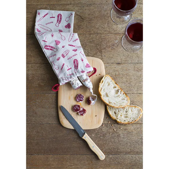 Set apéritif planche, couteau et sac Pebbly