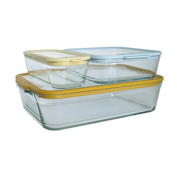 Set 3 boîtes en verre avec couvercles 560, 1370 et 3850 ml compatibles micro-ondes Pebbly