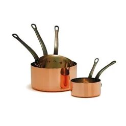 Set 3 casseroles 16, 18 et 20 cm en cuivre massif Baumalu