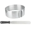 Set couteau à génoise spatule à glaçage et cercle à trancher extensible inox Mathon