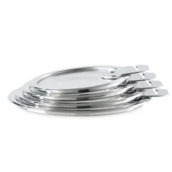 Set 4 couvercles plats en verre Strate 14, 16, 18 et 20 cm Cristel