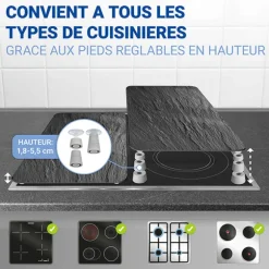 Set 2 couvre-plaques protection en verre motifs Ardoise Wenko by Maximex