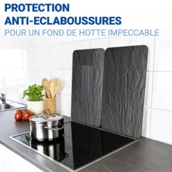 Set 2 couvre-plaques protection en verre motifs Ardoise Wenko by Maximex