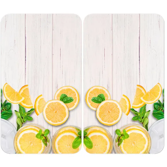 Set 2 couvre-plaques protection motif Citrons Wenko by Maximex
