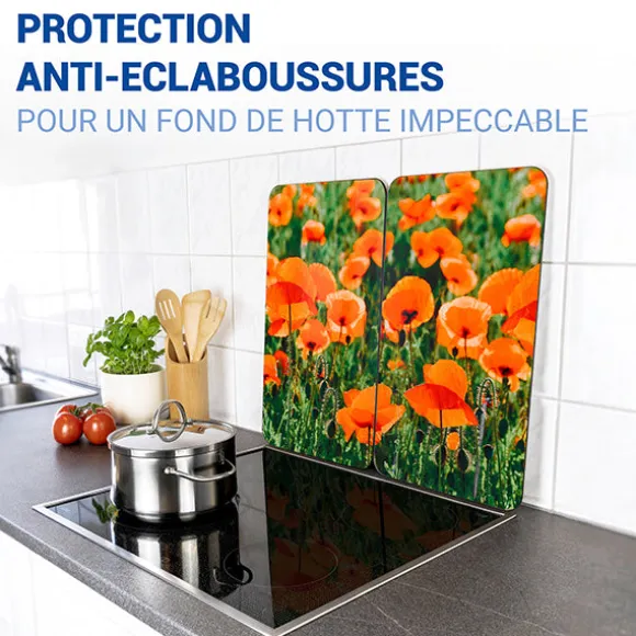Set 2 couvre-plaques protection motifs Coquelicot Wenko by Maximex
