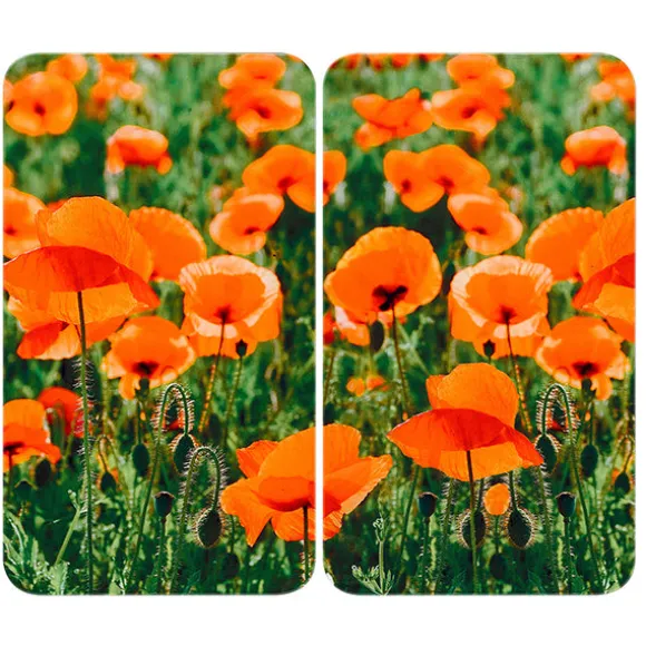 Set 2 couvre-plaques protection motifs Coquelicot Wenko by Maximex