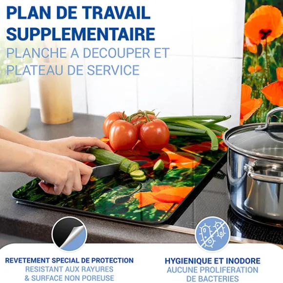 Set 2 couvre-plaques protection motifs Coquelicot Wenko by Maximex