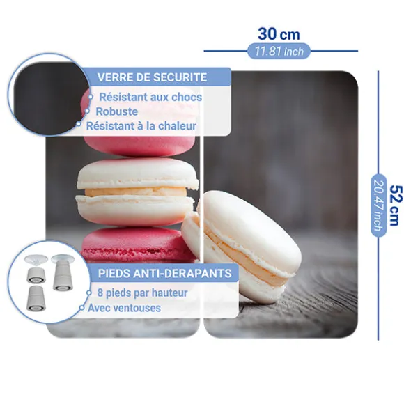 Set 2 couvre-plaques protection motif Macarons Wenko by Maximex