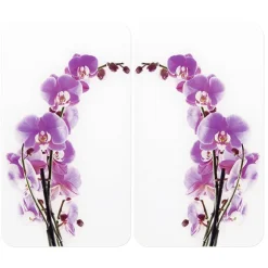 Set 2 couvre-plaques protection motifs Orchidée Wenko by Maximex