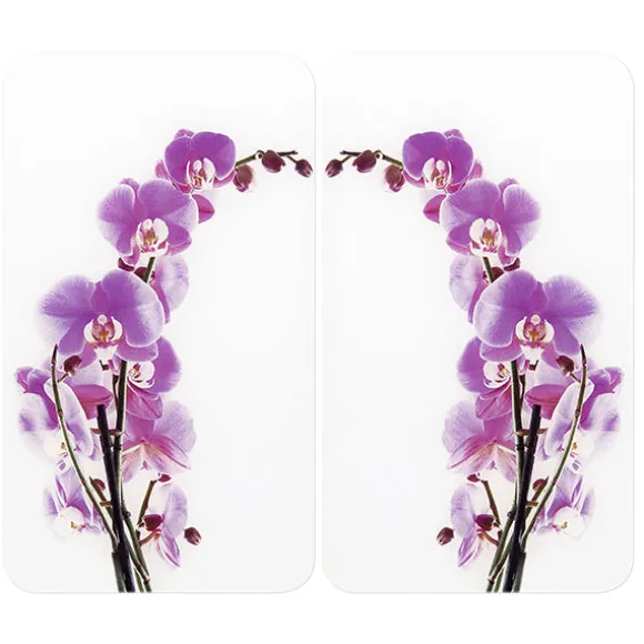 Set 2 couvre-plaques protection motifs Orchidée Wenko by Maximex