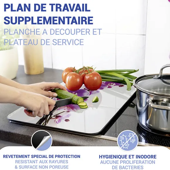 Set 2 couvre-plaques protection motifs Orchidée Wenko by Maximex