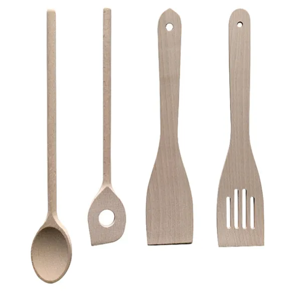 Set 3 cuillères et spatule en bois de hêtre Kela