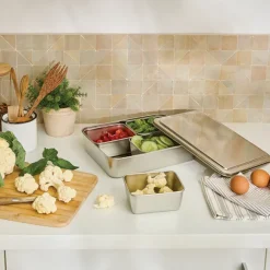 Set de 5 bacs de préparation culinaire en inox Mathon