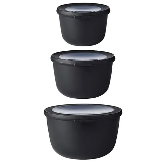 Set de 3 bols hauts Cirqula Nordic Black 500ml, 1000ml, 2000ml Mepal