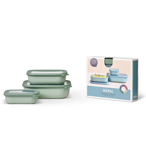 Set de 3 bols rectangulaires Cirqula Nordic Sage 500ml, 1000ml, 2000ml Mepal